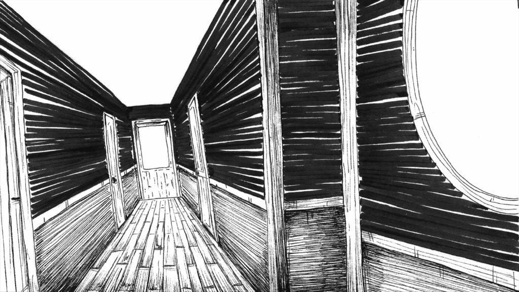 Hallway B in "Is it Paranoia If They're Watching You"